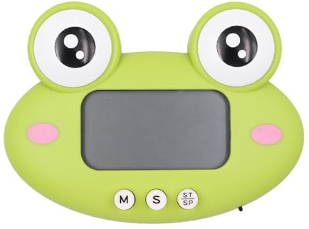 POFET Temporizador de Cocina Digital LCD Temporizador de Cuenta Regresiva de Animales de Dibujos Animados Grandes y Lindos para cocinar Hornear Juego Deportivo (Verde)