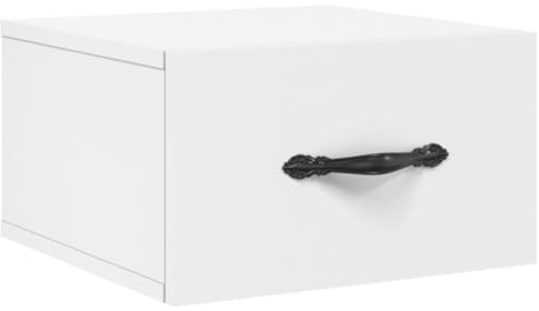vidaXL Wand Nachttisch, Nachtschrank mit reichlich Stauraum, Hängend Nachtkommode Nachtkonsole, Wandschublade Wandregal für Schlafzimmer, Weiß