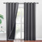 PONY DANCE Blickdichte Vorhänge Grau 2er Set Thermovorhänge Hitzeschutz H 240 x B 140 cm Verdunkelnde Gardinen mit Ösen Doppellagiger Verdunkelungsvorhang Blackout Curtains for Bedroom
