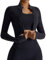 SEAUR Damen Laufjacke Slim Fit Dünn Kurz Eng Sportjacke Cropped Sport Langarmshirts mit Full Zip Sommer Trainingsjacke Sweatjacke Gym Fitness Yoga Jacke - S