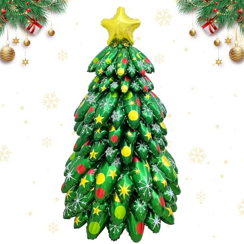 Weihnachtsbaum Luftballons, 51 Inch Folienballon Weihnachtsbaum Großer Aufblasbarer Weihnachtsbaum Ballon Weihnachtsparty Dekoration Weihnachts Folienballons Für Weihnachten