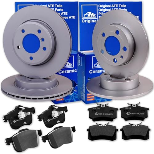 ATE Bremsscheiben + CERAMIC Beläge vorne + hinten für Golf 4 Polo 9N A3