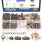GLARKS 430Pcs Bronze Ribbon Bracelet Kit Bookmark Pinch Crimp Ends Lobster Clasps with Open Jump Rings and Chain Extenders for DIY Making Bookmark Pinch Bracelet Choker Necklace