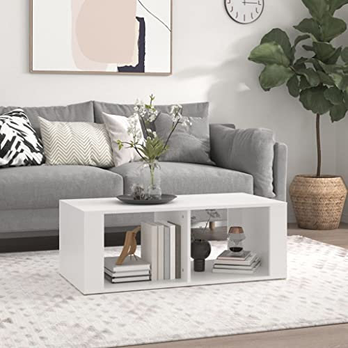 AUVYI Vielseitig Couchtisch Weiß 100x50x36 cm Holzwerkstoff Cautschtisch Coffe Table Sidebord Center Table Beistelltisch Rechteckig Salontisch Kaffeetisch Sofatisch