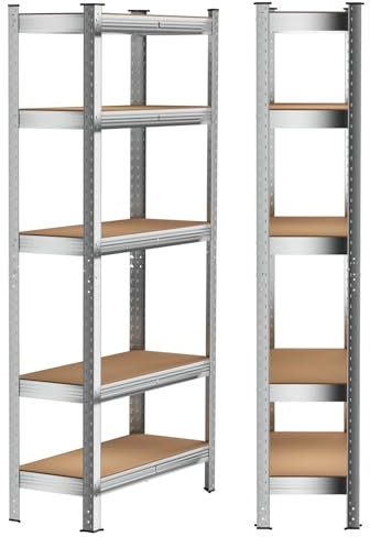 VickyHome Küchenregal Schwerlastregal Holzregal, 180x90x40CM Lagerregal Standregal, Bis 875KG Belastbar, 5 Verstellbare Ablagen