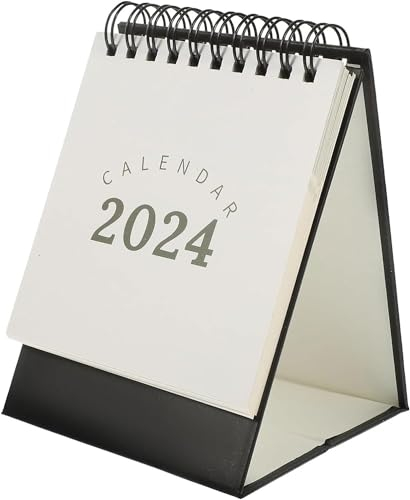 Kalender, Wandkalender, Kalender 2024, Mini-Tischkalender, kleiner Kalender, stehend, Flip-Jahr, monatlicher Tagesplan, dickes Papier, Bürokalender