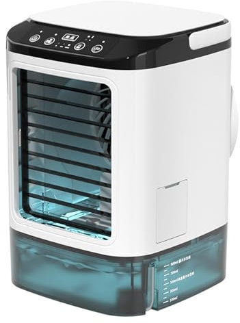 Ventilator Mit Wasserkühlung, 900ml Wassertank,mit Eisbox,3 in 1 Schreibtisch Klimaanlage 3 Geschwindigkeiten,2 Sprühfunktion Klimaanlage Zimmer Klein für Zuhause Kleines Büro