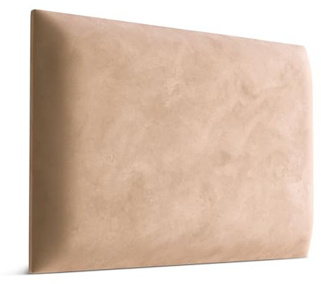 Muralo - Samt Wandkissen Stoff Polster-Paneel für Schlafzimmer Wohnzimmer Bett Wandpolster Bettkopfteil Lendekissen Modern Luxus Gepolstert Magic Velvet (Beige, 40 cm x 30 cm)