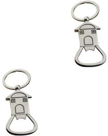Amosfun 4 Pz Portachiavi a Forma Di Casetta Portachiavi Apribottiglie Cavatappi Di Apertura Creativa Silver