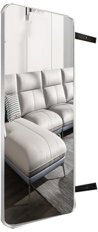 JTPMYFT Porte coulissante intégrée Invisible, Miroir Coulissant Invisible sur Toute la Longueur, Miroir Invisible sur Toute la Longueur Qui se replie dans l'armoire(White,43.3 * 13.8inch)