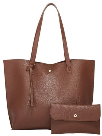 Solid Tassel Mother Bag, Large Capacity, One Shoulder Bag, Shopping Bag Lens Bags, brown, One Size
