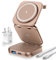 AC Island 5 in 1 iPhone Ladestation kompatibel mit Magnetisch Ladegerät, Faltbar Reisen Wireless Charger für iPhone 16/15/14/13/12 Series, AirPods 4/3/2/Pro, Apple Watch S10-1/Ultra(Titan Wüstensand)
