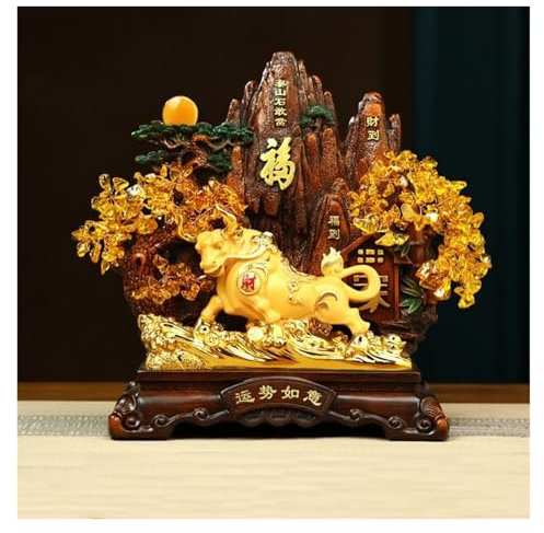 WANGHAI-666 Money Tree Kristallbaum, Feng Shui, Geldbaumfigur, Glücks-Bonsai-Ornament for Reichtum, Glück, Wohlstand und Erfolg Feng Shui Decor Tree(Schwarz)