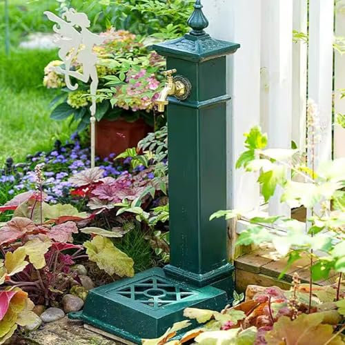 YUZDNM Cast Iron Outdoor Water Column With Faucet, Freestanding Floor Mounted Hydrant Water Tap, Decorative Fountain With Faucet Retro Water Column For Garden Farm Pasture Backyard Irrigation