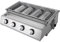 Barbecue a gas in acciaio inox, 4 fuochi, barbecue da tavolo, GPL, barbecue a gas rimovibile, per campeggio, balcone, giardino, argento