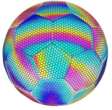 Riaisttd Bright Football, Light Up Reflective Football, Outdoor All-Weather Football Glowing in The Dark, Perfect for Night Games, Training and Outdoor Activities, Durable and Visible Football