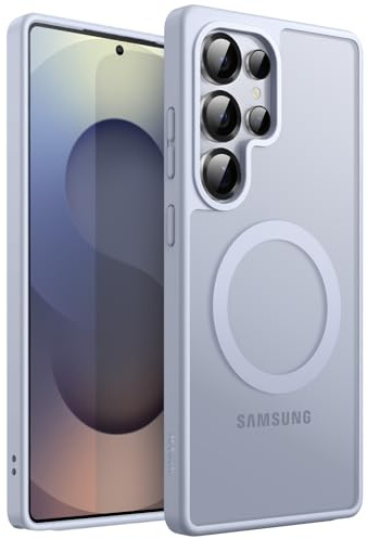 JETech Magnetische Hülle für Samsung Galaxy S25 Ultra, Titanium Silverblue | Kompatibel mit MagSafe, Matte Transluzent Rückseite, Stoßschutz