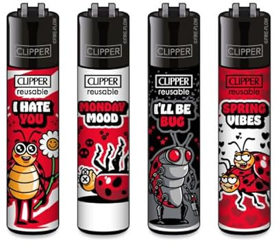 Clipper Feuerzeuge Ladybirds 2 (4er Set), Neue Motive 2025