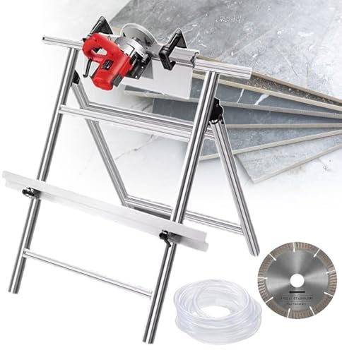 Electric Tile Bevel Cutter with Water Pump | Heavy-Duty 1200 W Tile Chamfering Tool | Adjustable 1-3 mm Edge Cutting for Porcelain, Glazed & Polished Tiles | Wet Cutting,Machine+Bracket