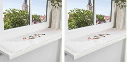 TRIXIE 37125 Liegematte Nani für Fensterbank, 90 × 28 cm, grau (Packung mit 2)