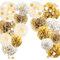 TREABEAR 18PCS Deko Boho Style Outdoor, Seidenpapier Pompons Deko Beige, Frühlingsdeko Papier Pompons Seidenpapier Weiß, Gold Deko Kommunion Tischdeko, Luftschlangen Gold