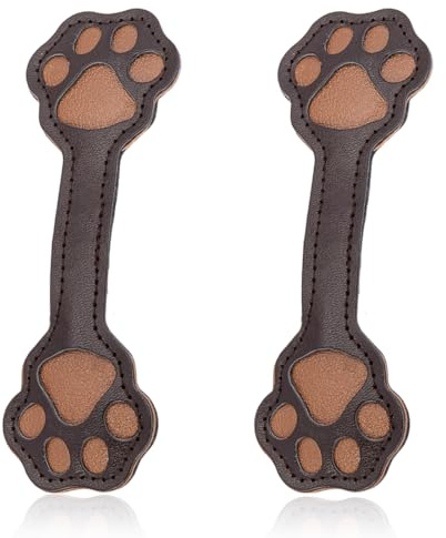 NJCXOLA 2 StüCk Lesezeichen Magnetisch, Magnetische Lesezeichen Aus Leder, Magnetische Buchklammern Leather Magnetic Bookmark, Ideal FüR SchüLer, Junge, MäDchen, Buchliebhaber(Katzentatze)