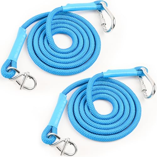 DONILIGA Adjustable Tree Swing Rope, Tree Swing Strap - Suitable for Outdoor Swings, Hammocks, and Amusement Parks Rope Extensions - Length (90.5) (2 Pieces of Biue 7.5FT)
