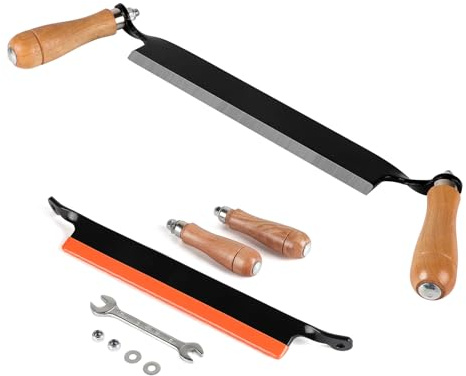 SWAWIS 250mm Couteau à Écorcer du Bois Droit(10'') | avec Protection de Lame et Poignée Antidérapante, Acier à Haute, pour Charpentiers Menuisiers Bûcherons