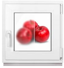 Framex Badezimmerfenster Weiß 2-fach Milchglas 60 x 60 cm DIN Rechts, Kellerfenster Kunststofffenster PVC Satinato 600 x 600 mm 32 mm Dreh-Kipp (Griff Links)