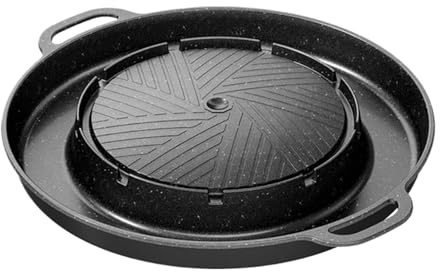 Fondue-Grillpfanne 2-in-1 – Plancha Grill | Tragbare Aluminiumpfanne für Tisch, Ofen, Küche, Smoker, Grill, Kochen