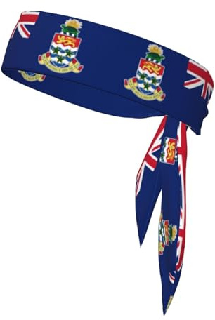 Flagge der Cayman Islands. Stirnband mit Flagge der Cayman Islands, Bedruckt, Unisex, Fitnesssport, Laufen, Tennis, Basketball, Karate