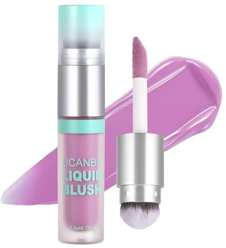 UCANBE Liquid Blush Mit Integriertem Pinsel & Abgeschrägtem Applikat | 2-in-1 taufrisches Rouge für Gesicht & Wangen. Hochpigmentiert und Langanhaltend (Lavendel)