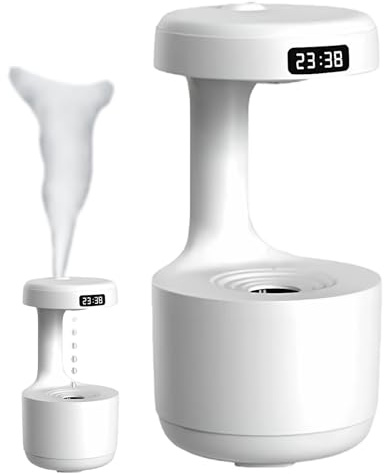 Rain Drop Humidifier with Cloud Design, 4.7 Inch Silent Humidifiers for Bedroom with Night Light and Quiet Run White
