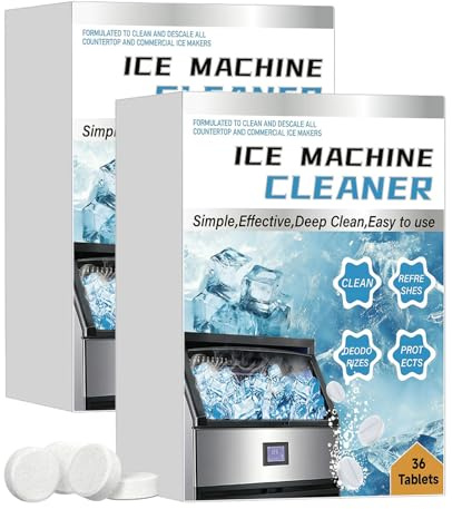 YANINEE 72 Stück Ice Machine Cleaner, Eiswürfelmaschine Reiniger, Hocheffiziente Reinigungstabletten Hilft Kalk und Gerüche