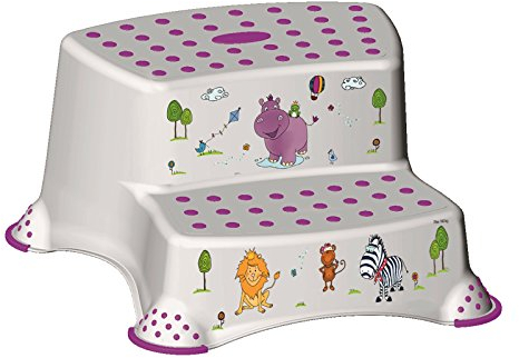 Keeeper Hippo Tritthocker zweistufig mit Anti-rutsch-Funktion weiß