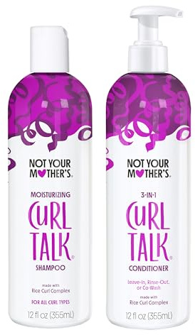 Not Your Mother's Curl Talk Shampoo and Conditioner Set for Curly Hair - (2 Pack) 12 fl oz - Shampoo and Conditioner for Women with All Curl Types - Cleanse & Hydrate Curly Hair - Control Frizz