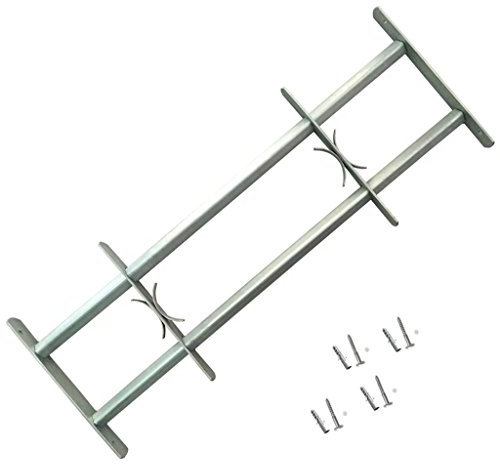 Tidyard Grille de Défense Ajustable à 2 Traverses pour Fenêtre - en Acier Galvanisé - Robuste et Durable - 700-1050 mm