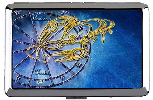 Hard Box Full Pack Zigarettenetui, Krebs Sternzeichen Sternbild Astrologie Themen aus Metall Tasche Visitenkartenetui