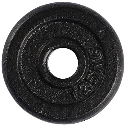 VirtuFit Gusseisen Hantelscheibe - Hantelgewicht - 30 mm - 1,25 kg - Schwarz