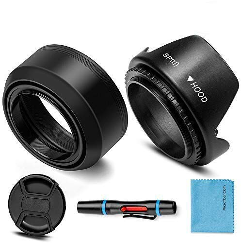 72mm mm Gegenlichtblende Set,Fotover Universal Zusammenklappbar Gummi Sonnenblende +Tulip Blume Streulichtblende Kompatibel mit Canon Nikon Sony Pentax Olympus Fuji Kamera mit Objektivdeckel