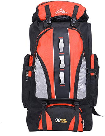 100L Leichte Packable Reiserucksack Wanderrucksack, Multifunktionale Tagesrucksack, Morbuy Faltbare Camping Trekking Rucksäcke, Utra Leicht Outdoor Sport Rucksäcke Tasche (100L,Orange)