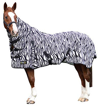 Hy Equestrian 2022 StormX Original Zebra Print Fly Rug - Black/White