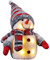 Bambelaa! LED Schneemann Weihnachtsdeko Innen Beleuchtet 26 cm Batteriebetrieben Weihnachtsbeleuchtung Weihnachten Rot