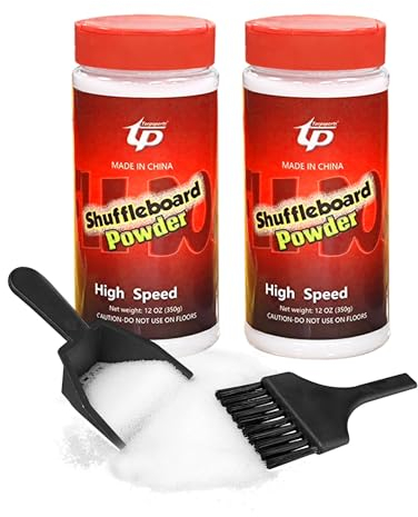 Shuffleboard Sable Cire Shuffleboard Poudre Haute Vitesse Shuffleboard Sel Set Comprend Mini Balai - 2 canettes