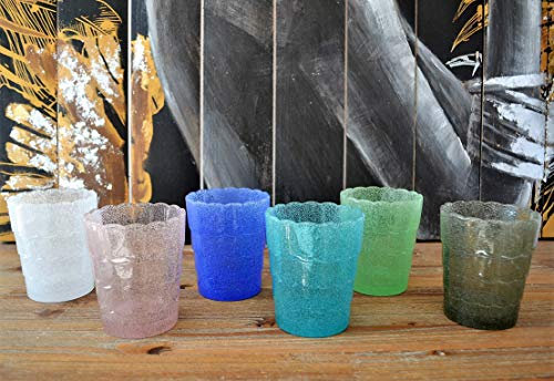 SET 6 BICCHIERI IN PASTA DI VETRO COLORATA ONDE ML. 260 MAGMA