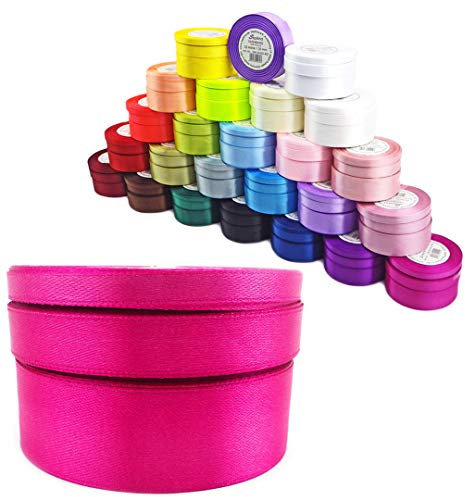 Satinband Schleifenband Dekoband Band Bastelband Geschenkband Nähband Zierband Satin Beere Violett 12mm (Beere-Violett, 12)