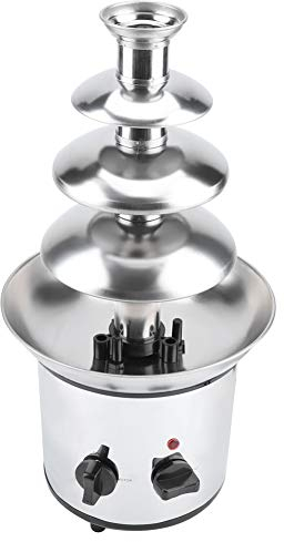 Fondue à chocolat - Machine à fondue électrique en acier inoxydable - 4 étages - Pour centre commercial, hôtel, prise britannique - 220 V - 37,1 x 22,1 x 42,9 cm