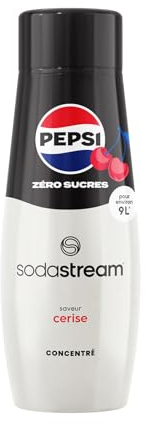 SodaStream Concentré Pepsi Zéro Sucres Saveur Cherry pour Machine à Eau Pétillante et Soda | Préparez jusqu'à 9 Litres de Pepsi en Quelques Secondes, Goût Original, 440ml