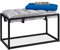 Relaxdays Sitzbank, gepolsterte Flurbank mit Samtbezug, HxBxT: 47 x 80 x 40 cm, Metall, Elegante Bettbank, grau/schwarz