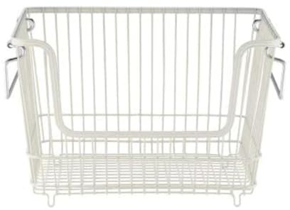 Lakeland Large Stackable Wire Basket – Cream 33 x 26.5 x 21cm H.
